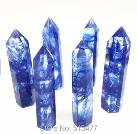 

Sale Cosmetology blue melting stone crystal massage points/ melting stone quartz points for gift