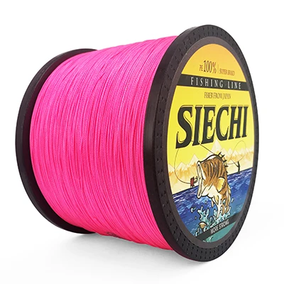 SIECHI 1000 м леска 8 нитей для ловли карпа плетеный провод шнур ПЭ Pesca 9 цветов многофиламентная прочная 20-88 фунтов - Цвет: Pink