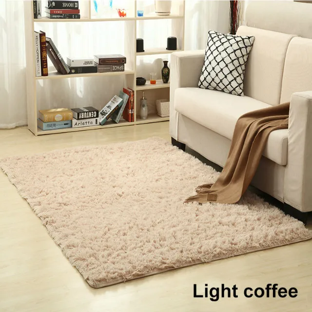 Light coffee Шелковистый мохнатый ковер для гостиной, дома, теплые плюшевые напольные коврики, пушистые коврики для детской комнаты, коврик из искусственного меха, коврики для гостиной - Цвет: Light coffee