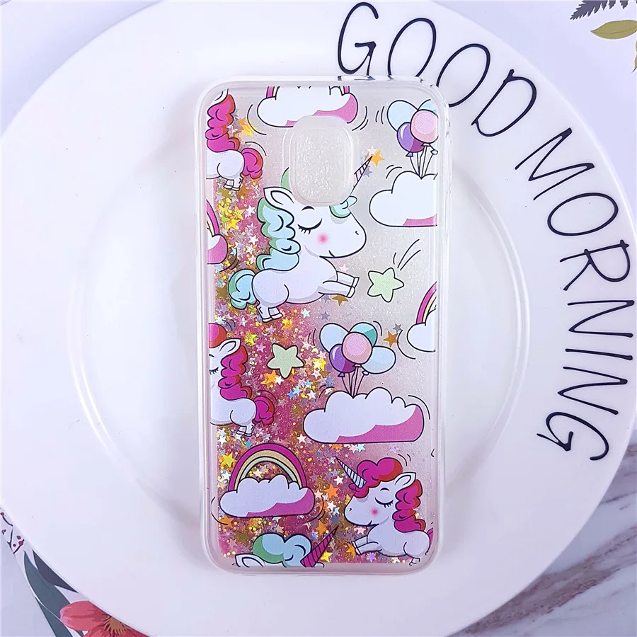 Единорог Жидкий чехол для samsung Galaxy J3 J5 J7 A5 3 7 A6 S9 плюс S8 A8 Note 9 8 чехол для iPhone XS Max 8 7 5 6s плюс