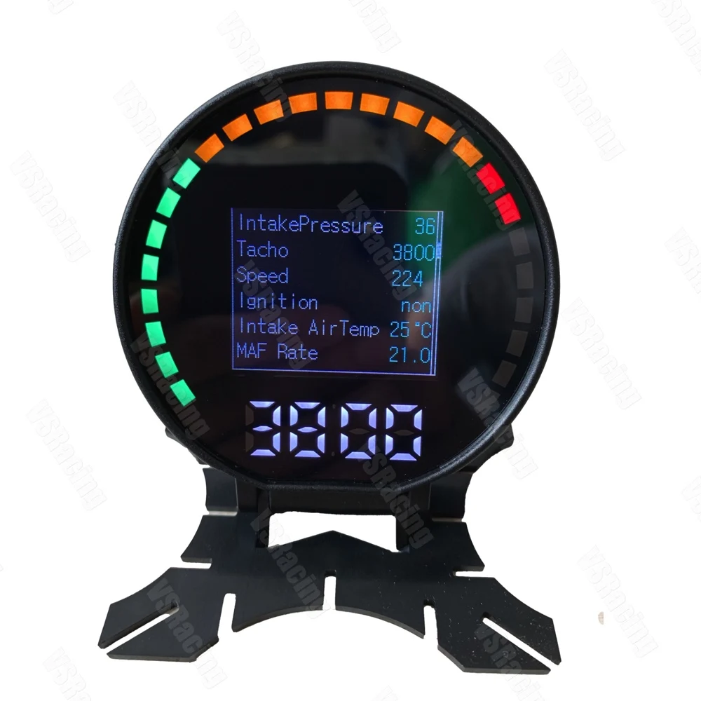 Универсальный Гоночный OBDII OBD2 датчик турбо Boost температура воды Температура масла пресс воздушный коэффициент топлива тахометр об/мин Спидометр GREDDI 8 цветов