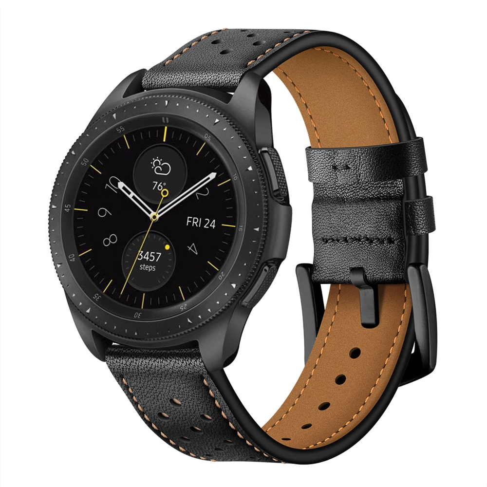 EXRIZU ремешок для часов из натуральной кожи модный браслет для samsung Galaxy Watch/Active/gear S3/gear S2 Classic/gear Sport