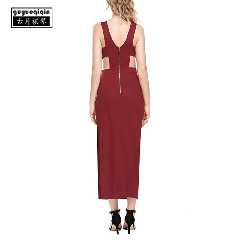 Women Dress European New Arrival Bodycon 2018 Summer Sleeveless Hem Fork Sexy Pencil High Waist Night Club Dresses | Женская одежда