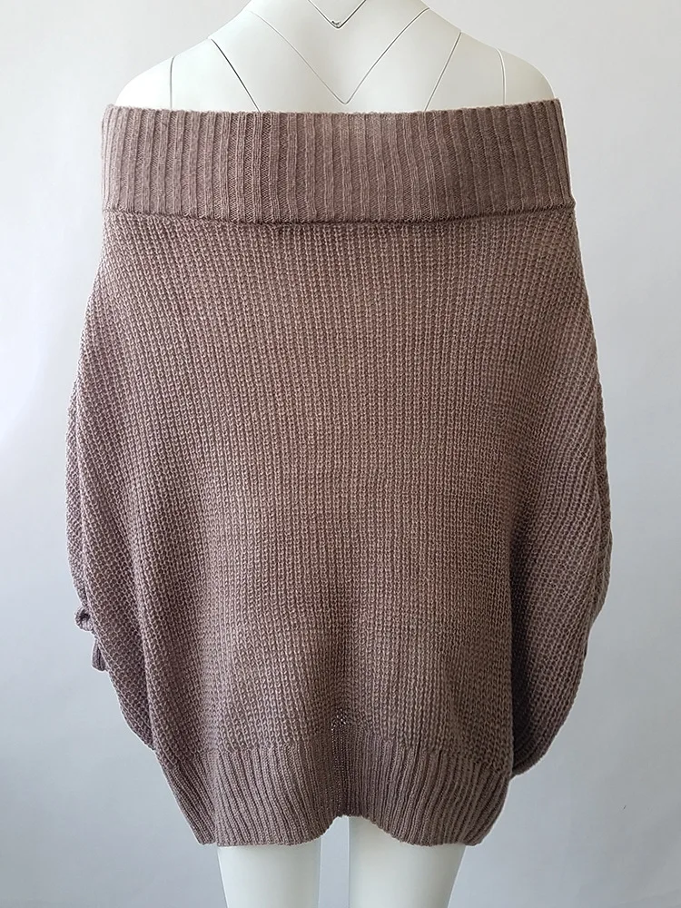 Danjeaner S-5XL сексуальный длинный свитер с открытыми плечами для женщин Осень-зима
