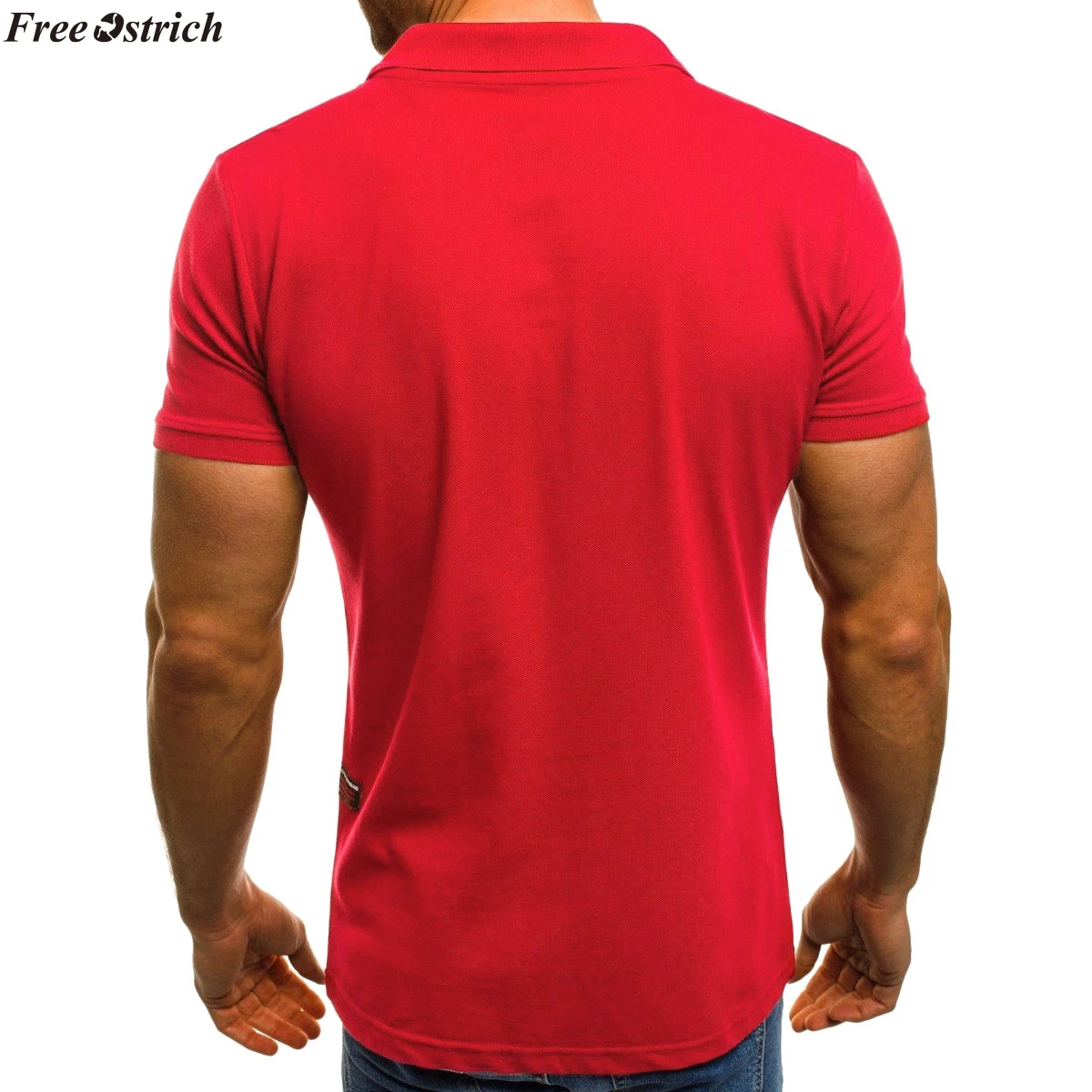 FREE OSTRICH Stylish Solid Male Tees Short Sleeve Pockets Slim T Shirt Top Fashion Personality Men Casual Clothes | Мужская одежда