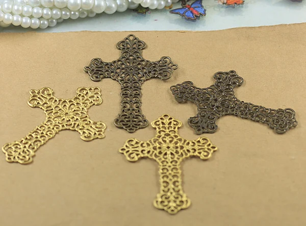 Многоцветные позолоченные латунные Металлические Пустые винтажные филигранные