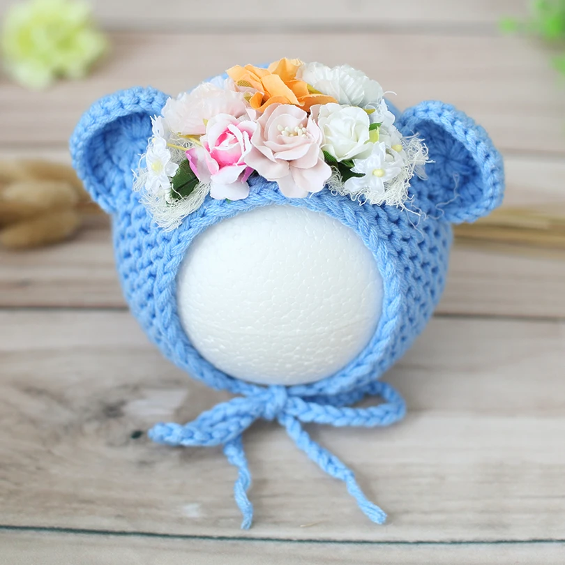 Трикотажная детская шапочка в виде животного реквизит для фотосъемки медведя