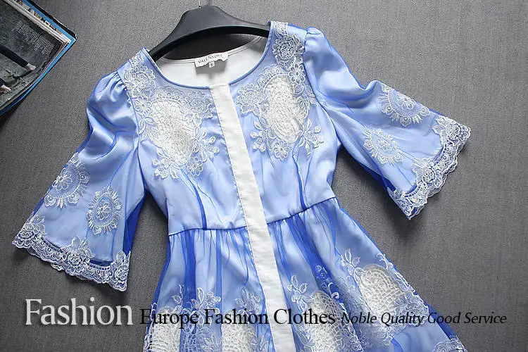 Desigual Vintage Ladies Party Dresses Women Summer Dress 2014 Embroidery Lace Vestidos Casual Free Shipping | Женская одежда
