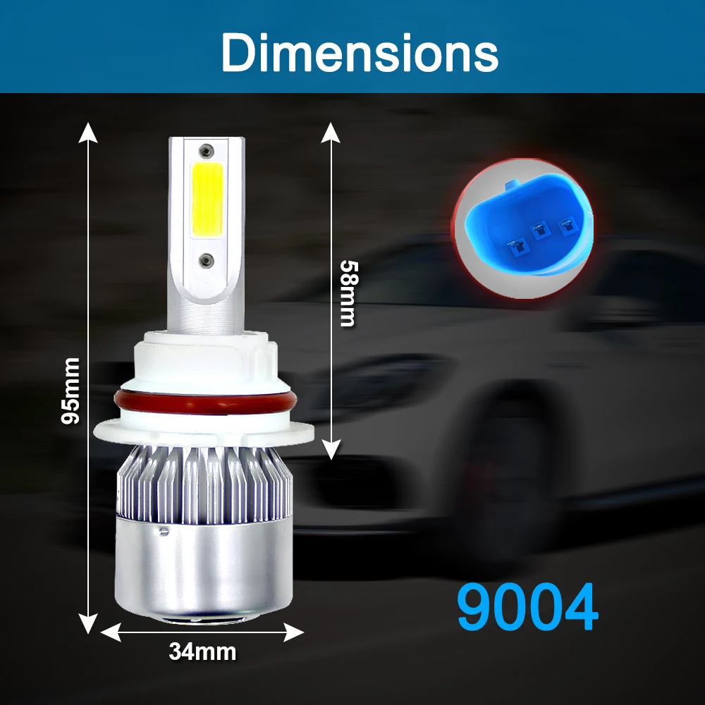 Aslent C6 автомобильных светодиодных фар фары лампы H7 светодиодный H4 9003 HB2 H11 H1 H3 H8 H9 880 9005 9006 H13 9004 9007 авто фары 12В противотуманный фонарь