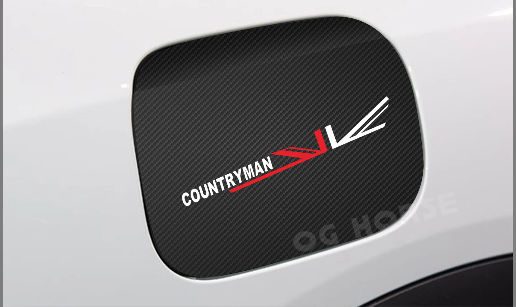 5D Carbon Fiber Vinyl Decal Unon Jack Decoration Car Fuel Tank Cap Sticker For Mini Cooper Countryman F60- Accessories