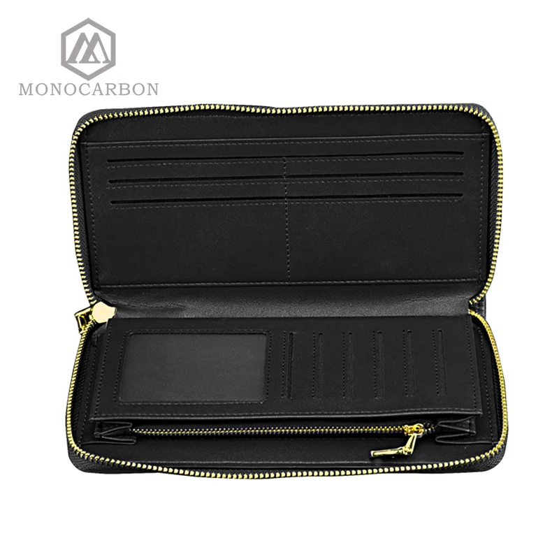 Мужской бумажник из углеродного волокна MONOCARBON модный роскошный натуральной кожи