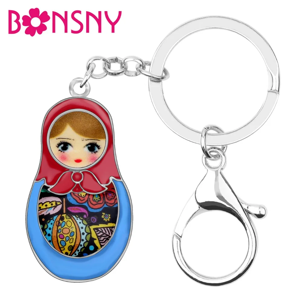 Русская Матрешка Bonsny эмалированный сплав брелки для ключей этнические украшения
