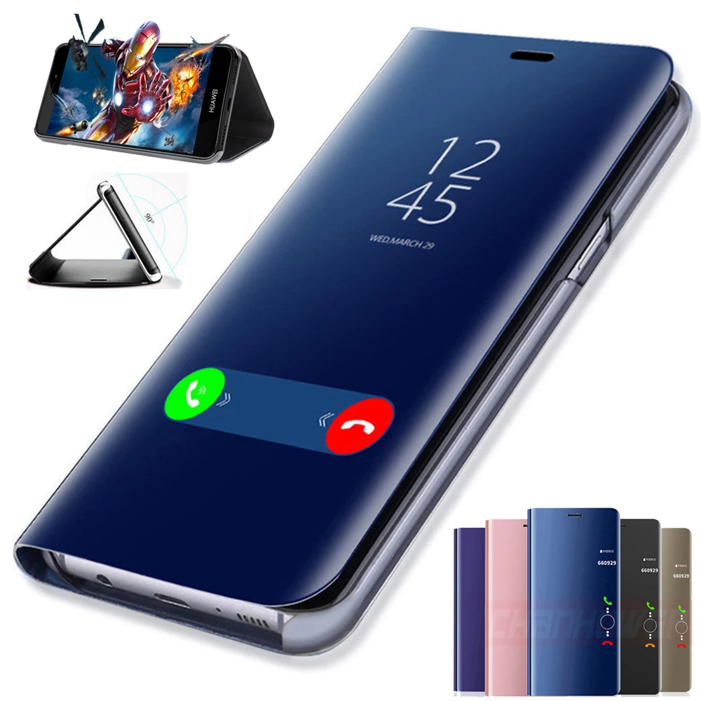 Умный чехол книжка для Samsung Galaxy S6 S7 Edge S8 S9 J2 J4 J6 J8 A6 A8 Plus A7 A9 2018 A5 J3 J5 J7 Neo Core 2017 Grand