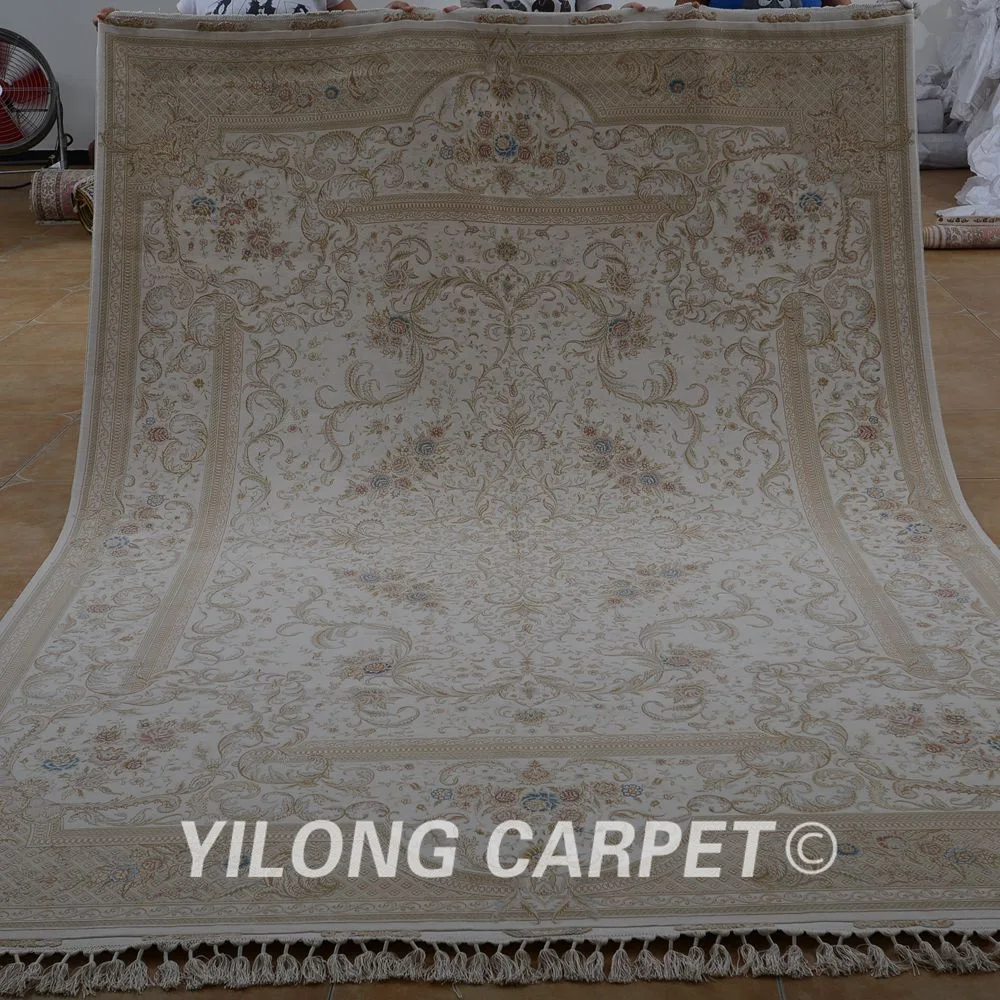 Yilong 7,2 'x10' шерстяное машинное кружево Шелковый ковер ручной вязки изысканный персидкий Шелковый шерстяной ковер(1899