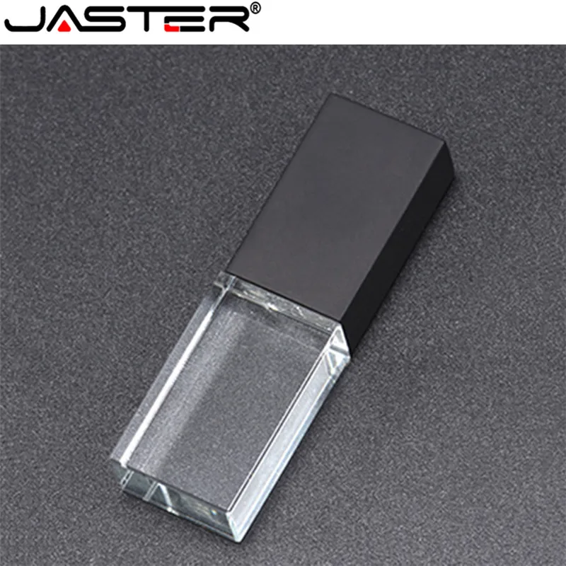 JASTER кристально прозрачный USB флеш-накопитель 4 ГБ 8 ГБ 32 ГБ USB 2,0 карта памяти металлическая ручка-накопитель Подарки Бесплатный логотип автомобиля