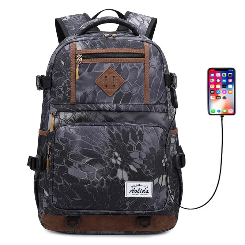 

Fashion men's backpack vintage canvas backpack usb school bag men's travel bags large capacity travel 15.6 inch laptop bagpack