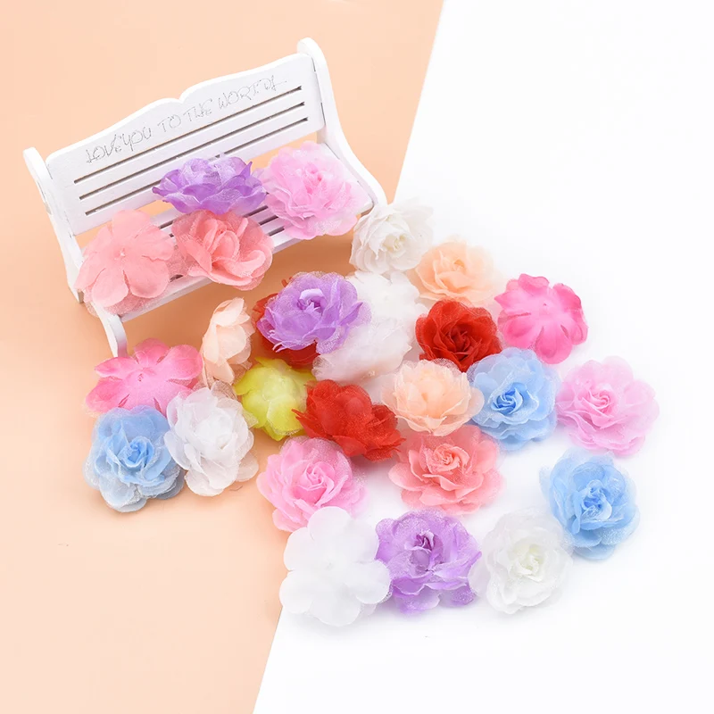 10 шт. искусственные шифоновые розы для свадебных платьев