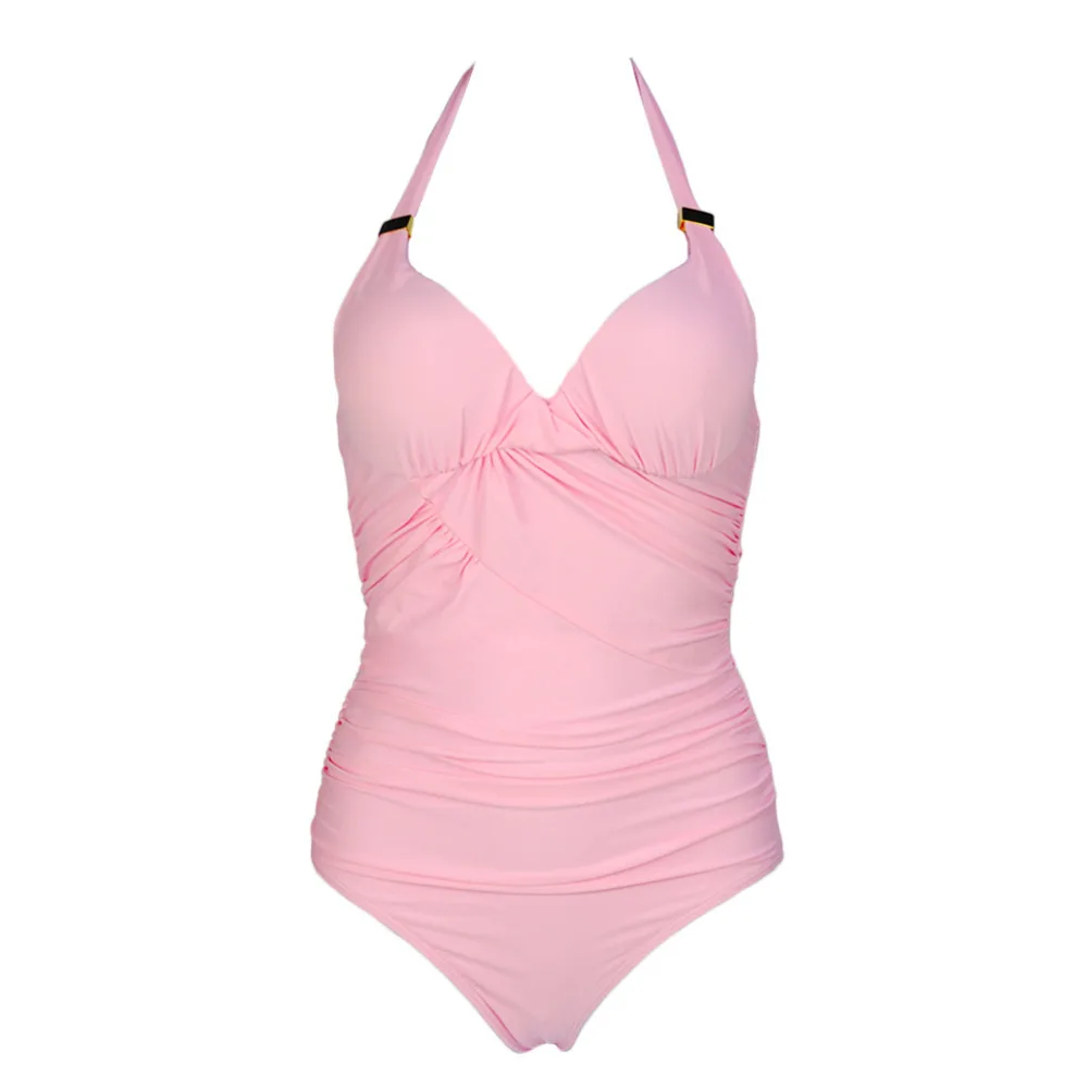 2019 цельный купальник для Для женщин однотонные розовые черный белый цвет ванный