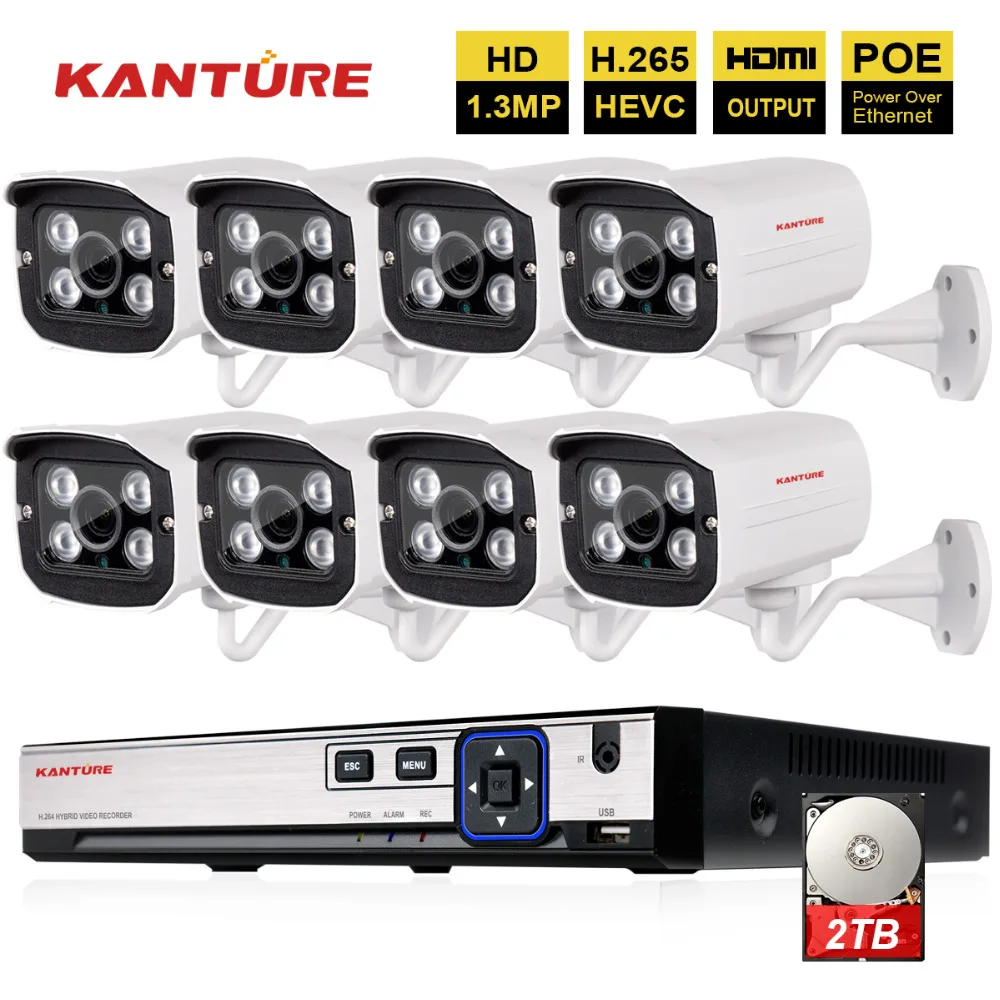 H.265 8CH 4MP 48V Сетевой видеорегистратор POE P2P Набор для видеозаписи по компьютерной