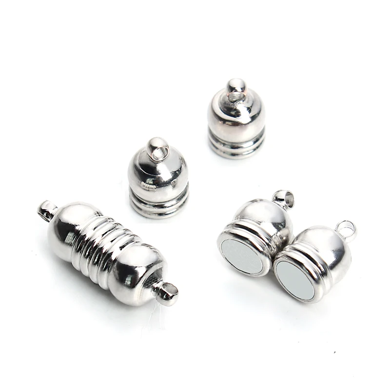 LOULEUR 10pcs/lot Rhodium Metal Strong Magnetic Clasps For Leather Cord Bracelets End Caps Connectors DIY Jewelry Making Finding | Украшения