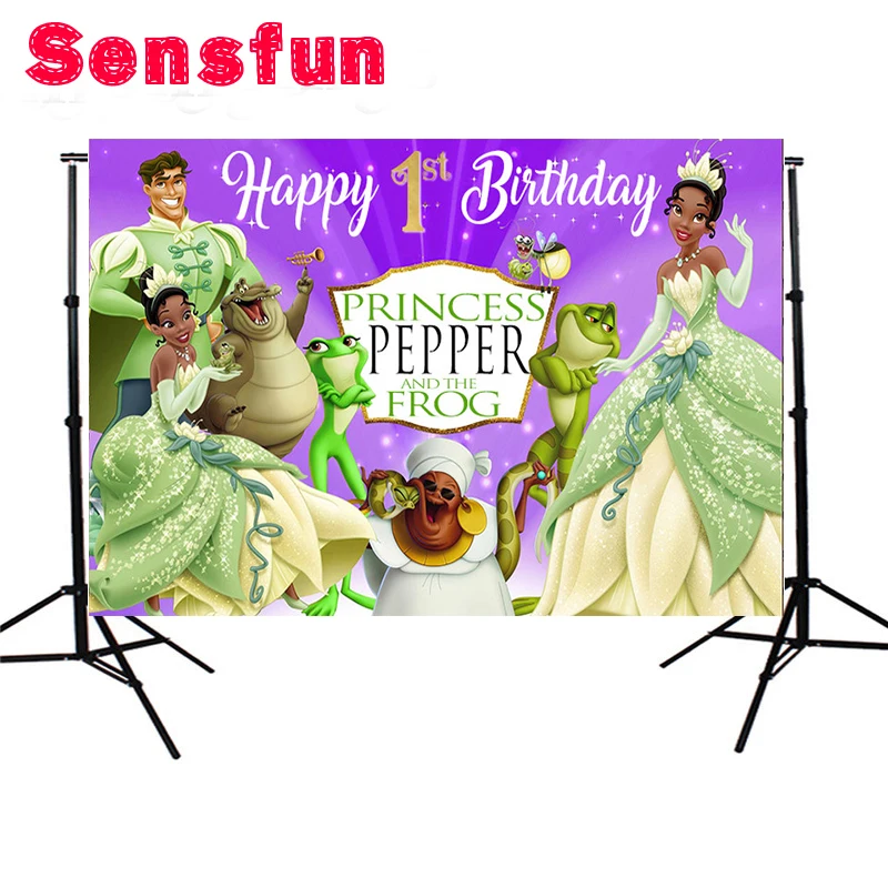 Sensfun день рождения фон детский душ Принцесса и лягушка фон вечерние фотостудии винил 7x5ft