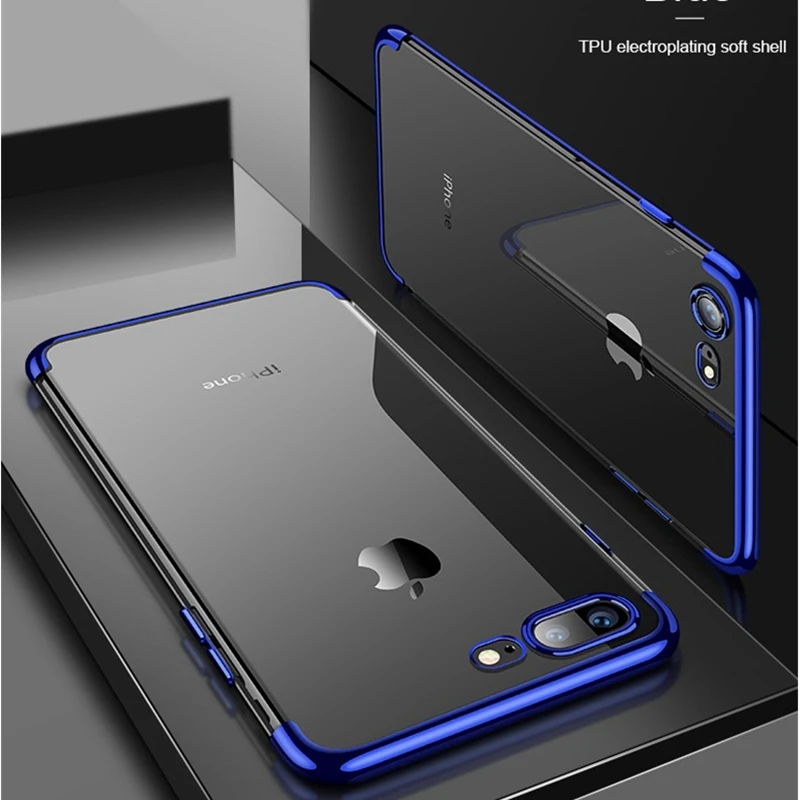 Модный Роскошный прозрачный чехол с покрытием для iphone XS MAX X 10 XR 6 7 8 6S Plus 8Plus 7Plus