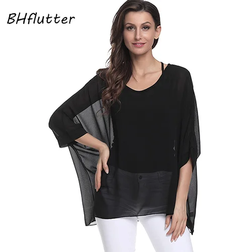 picture color BHflutter пляжное платье в стиле бохо, летучая мышь, цветочный принт, летнее платье, Новое поступление, женские шифоновые платья размера плюс 4XL 5XL 6XL - Цвет: picture color