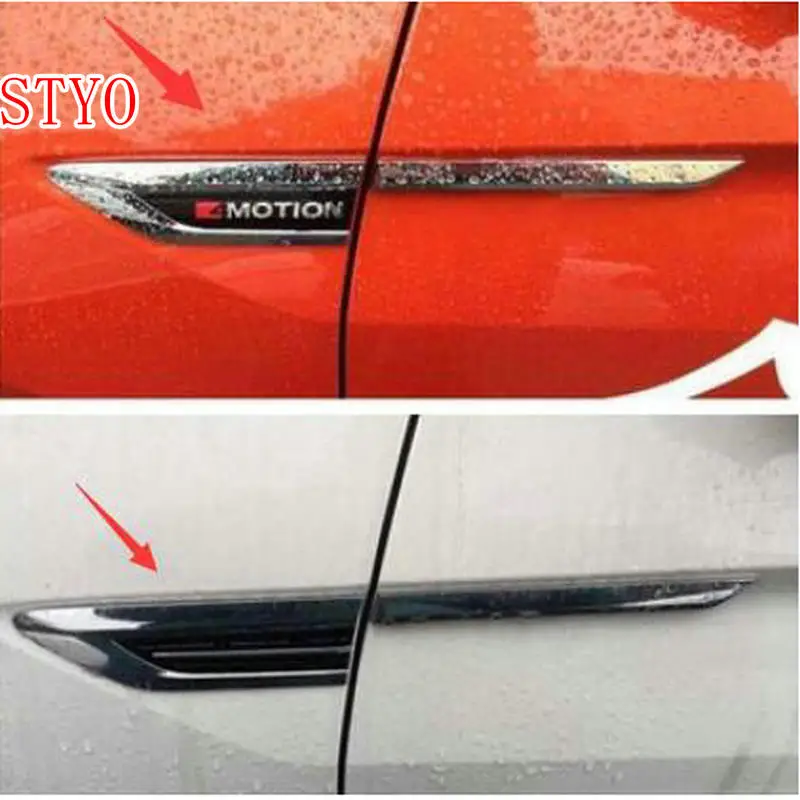 

STYO Car ABS Chrome Side Wing Fender Air Guide Vents Frame Cover Trim for VW Tiguan 2017 2018