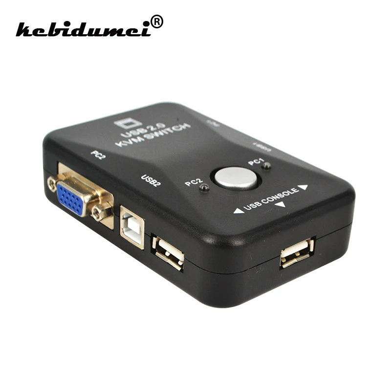 Kebidumei KVM 2 порта USB переключатель с ручным VGA коробка 0 Мышь Клавиатура 1920*1440 оптовая