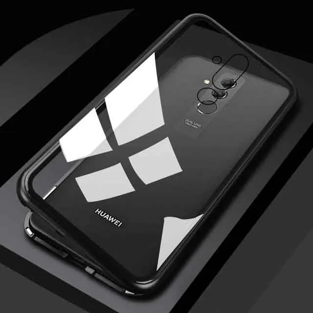 20X чехол для huawei mate 20 Pro Lite X mate 20 Магнитный стеклянный чехол для телефона для huawei mate 20pro 20lite 20X чехол Аксессуары - Цвет: Clear-Black