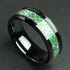 Властное мужское кольцо красное зеленое углеродное волокно черное инкрустация дракона удобные мужские кольца из нержавеющей стали обручальное кольцо