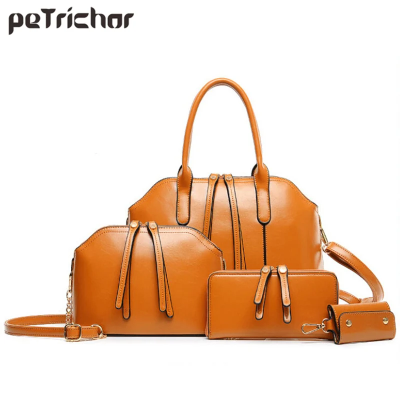

4 Pcs Composite Bag Set High Quality Women Messenger Bag Female Handbags Purses Set Crossbody Bags Clutch Key bolsa