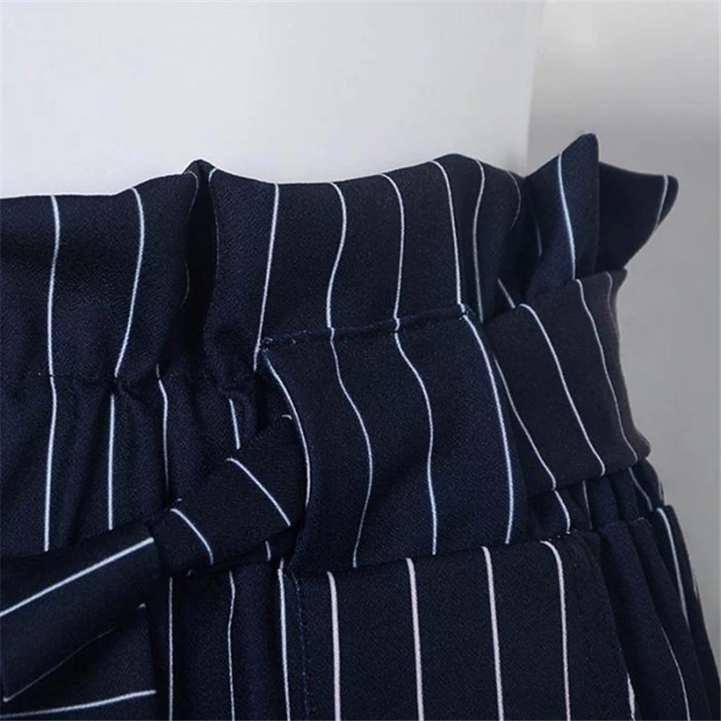 Модные летние женские шаровары в полоску OL с высокой талией и эластичным