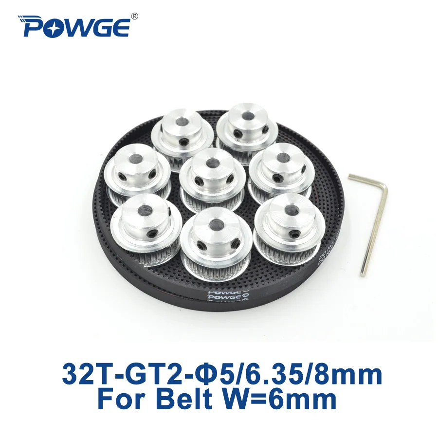 Зубчатый шкив GT2 POWGE 8 шт. 32 зубца отверстие 5 мм 6 35 + метров ширина ремешок