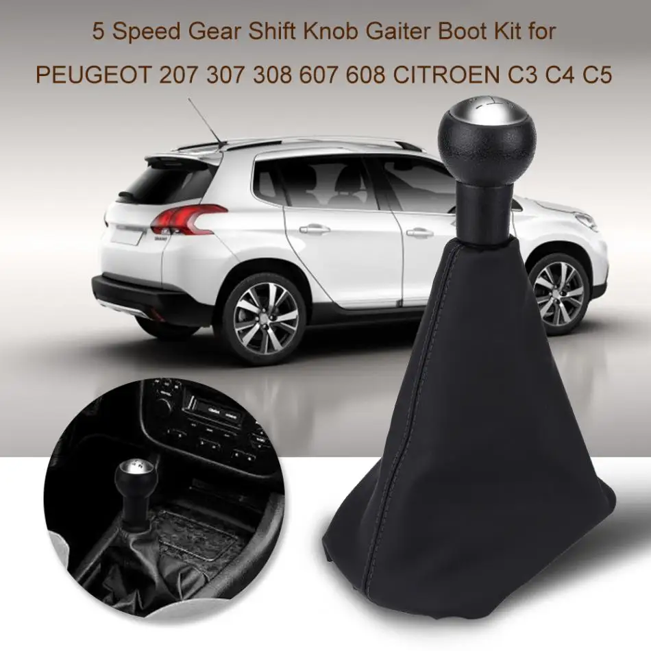 5 скоростной рычаг переключения передач комплект чехлов для PEUGEOT 207 307 308 607 608 чехол