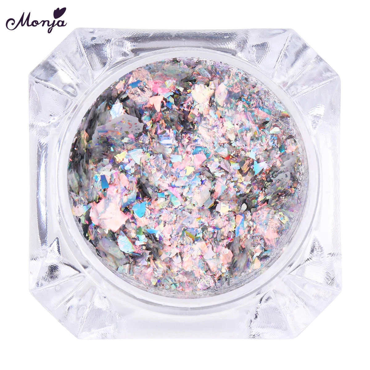 Monja, 12 цветов, для дизайна ногтей, звездное небо, блестящая фольга, хлопья, порошковая голографическая блестящая пигментная Лазерная блестка, сделай сам, Декор
