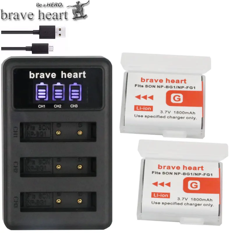 charger and 2battery NP-BG1 NP BG1 FG1 NP-FG1 Батарея akku емкостью+ 3 лота Зарядное устройство запасная часть для цифровой камеры с фоновой подсветкой SONY Cyber-shot DSC-H3 DSC-H7 DSC-H9 DSC-H10 DSC-H20 DSC-H50 DSC-H55 - Цвет: charger and 2battery