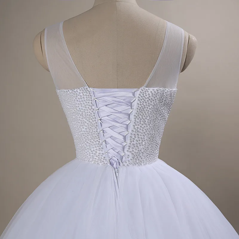 Женское бальное платье QQ Lover на бретельках с жемчугом и бусинами 2019|wedding gowns|bridal