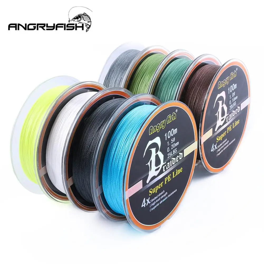 ANGRYFISH Diominate PE Line 4 нити плетеные 100 м/109yds супер сильная леска 10LB-80LB | Спорт и