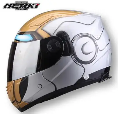 Гоночный железный шлем для мотоциклистов Зимний Человек-паук двойной объектив