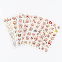 6 sheets cute pig stickers mobile phone diary album items decoration diy scrapbook stickers office for school stationery