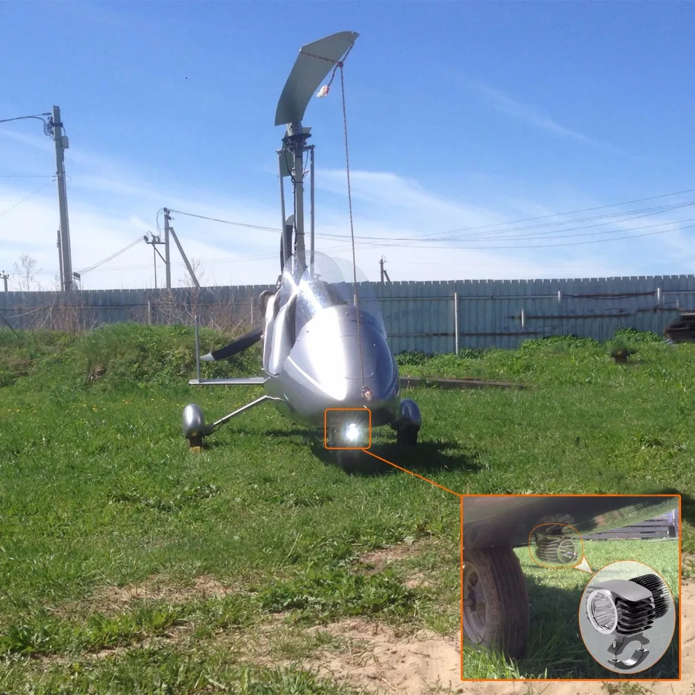 

Bosmaa 18W Airplane Plane Spotlight Head Lamp Model Aircraft For Aerial Drones The helicopter Motorcycle LED Headlight 1set