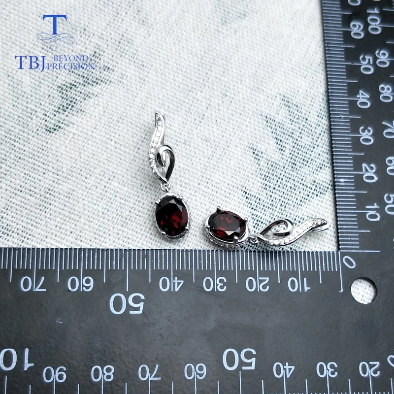 TBJ 2019new style Серьги из натурального граната драгоценный камень 925 пробы серебро