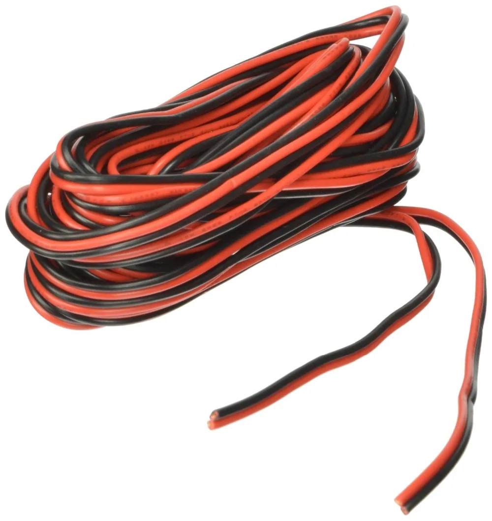 20ga 25 ཆ м красный/черный соединительный провод 12V 24V DC удлинитель 2 контактный