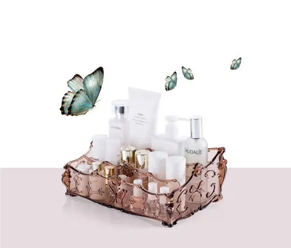 1PC Makeup Organizer for Cosmetics Storage Box Rack Make Up Transparent Boxes Lipstick Nail Polish Brush Holder OK 0673 | Дом и сад