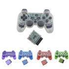 Прозрачный цветной контроллер для Sony PS2, беспроводной Bluetooth-совместимый контроллер, 2,4 ГГц, вибрирующий геймпад для Playstation 2