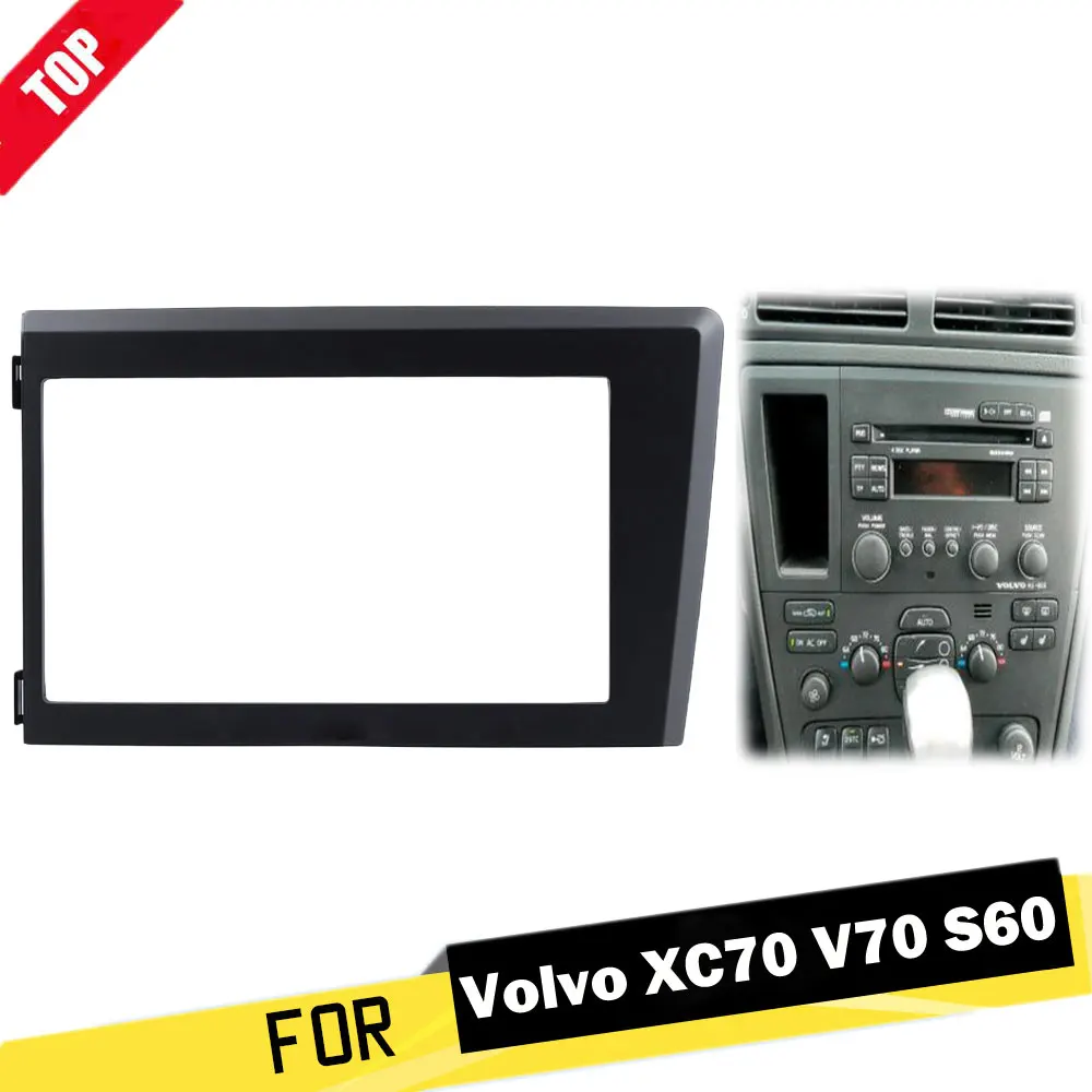

LONGSHI 2 Din Car Radio Fascia for Volvo XC70 V70 S60 1998-2004 Stereo Plate Trim Kit Panel Dash CD DVD Frame 2din