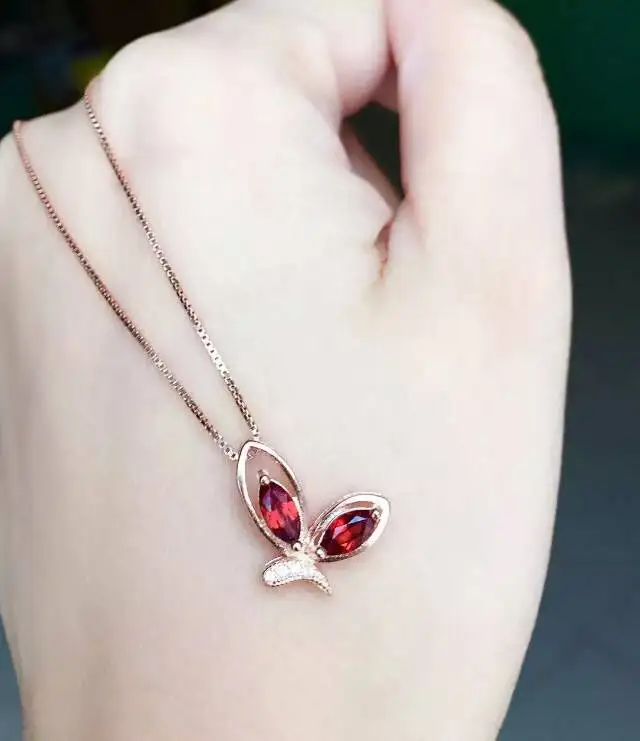 Подвеска из натурального красного граната серебро 925 пробы|jewelry necklace pendants|jewelry
