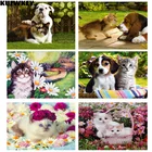 Стразы квадратныекруглые из смолы, бриллиантовая мозаичная собака, с изображением кошачьих цветов, фермы, кристалл бриллиантовой вышивки
