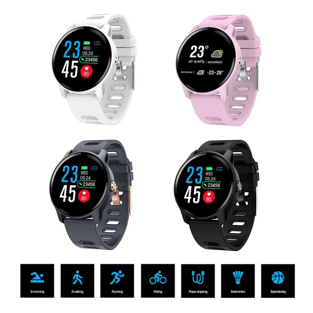 Android умные часы кровяное Давление отслеживать сердечный ритм SmartWatch для детей Для женщин Водонепроницаемый спортивный умный Браслет S08